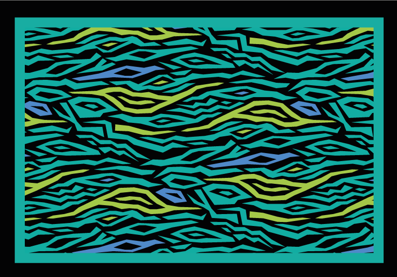 Neoninis mėlynas zebra margintas gyvūnų kilimas - „Tenstickers“