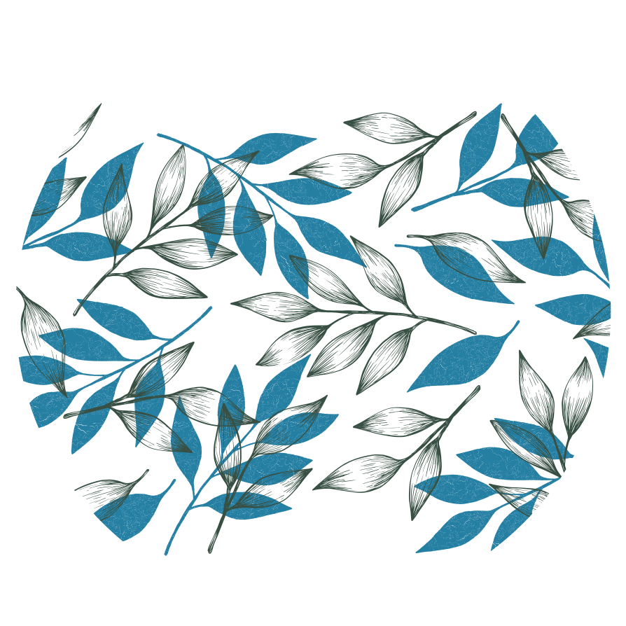 Botaninis lapų įspaudas gėlių rašto kilimėlis - „Tenstickers“