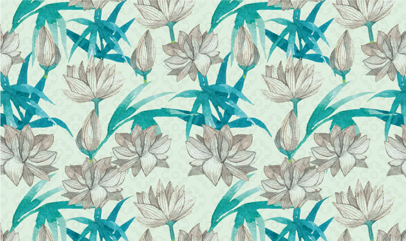 Japonijos mėlynos ir baltos gėlės gėlių kilimas - „Tenstickers“