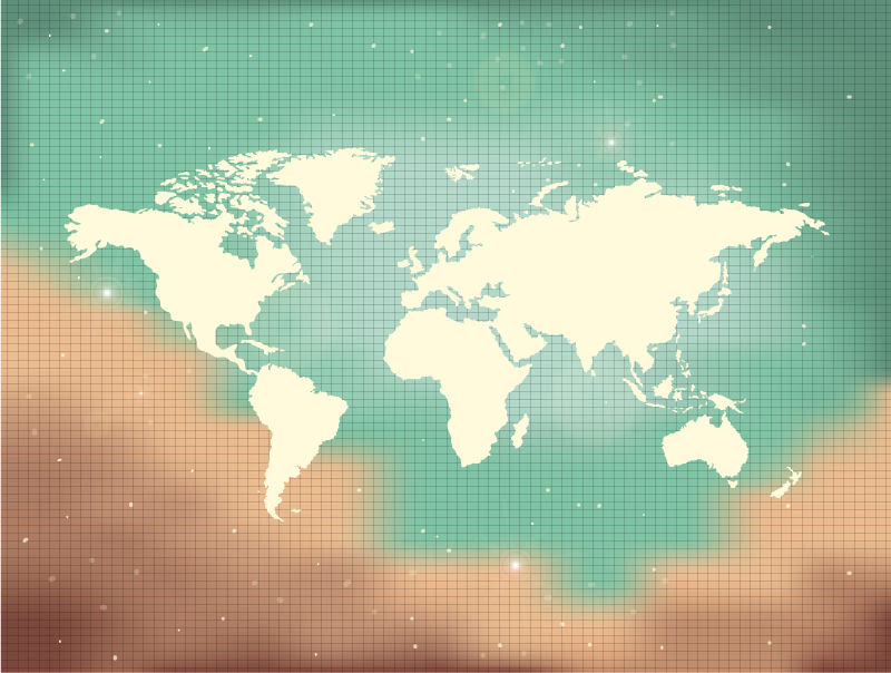 Spalvingas politinio žemėlapio pasaulio žemėlapio kilimas - „Tenstickers“