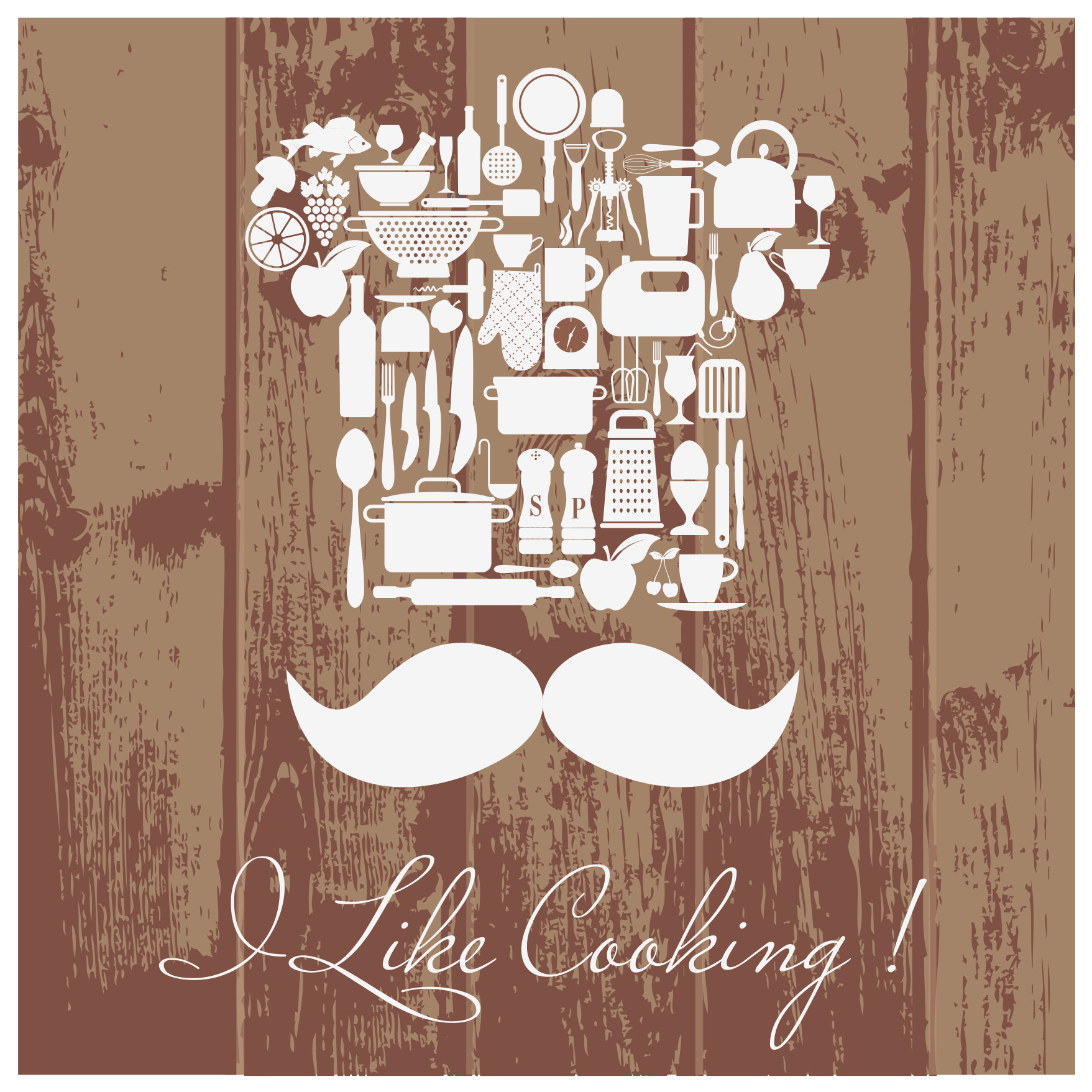 Kulinarinio entuziazmo emblema vinilo kilimėlas su frazėmis - „Tenstickers“