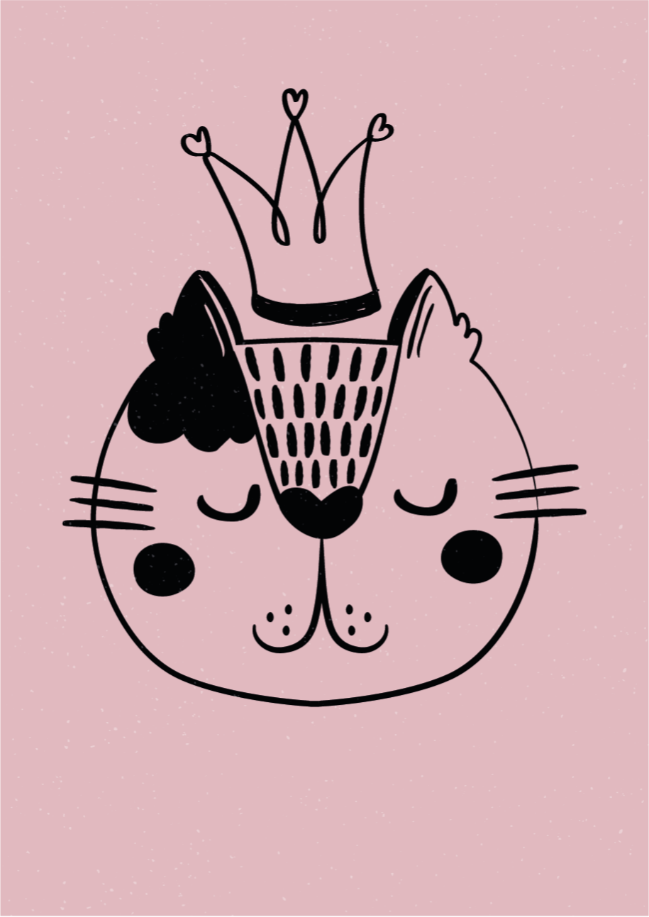 Gražus princesės katės gyvūnų kilimas - „Tenstickers“