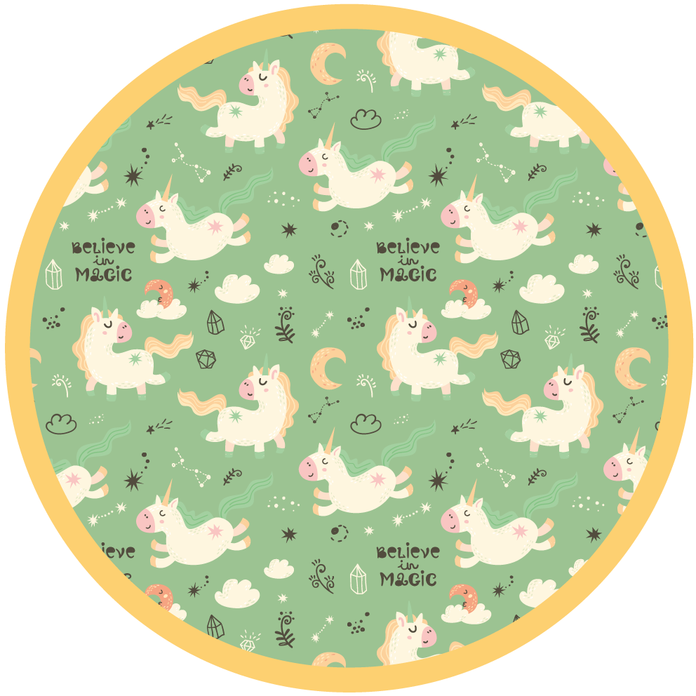 Plokščias vienaragio rašto gyvūnų kilimas - „Tenstickers“