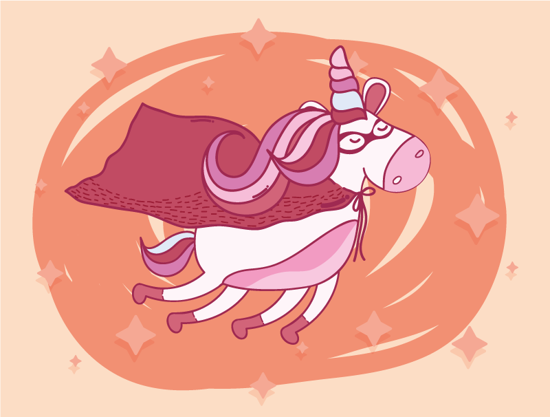 Skraidantis super herojaus vienaragis vinilo kilimas - „Tenstickers“