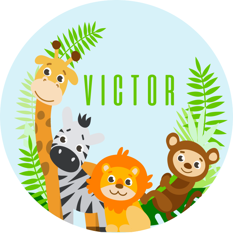 Pritaikomas safaris vinyl kilimėlis su vardu - „Tenstickers“