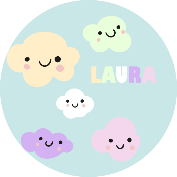 Personalizuotas spalvingas debesis personalizuotas kilimėlis - „Tenstickers“