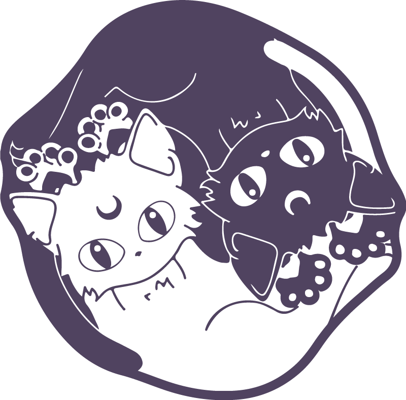 žaismingas kačių duetas vaikų vinilinė kilimėlė - „Tenstickers“