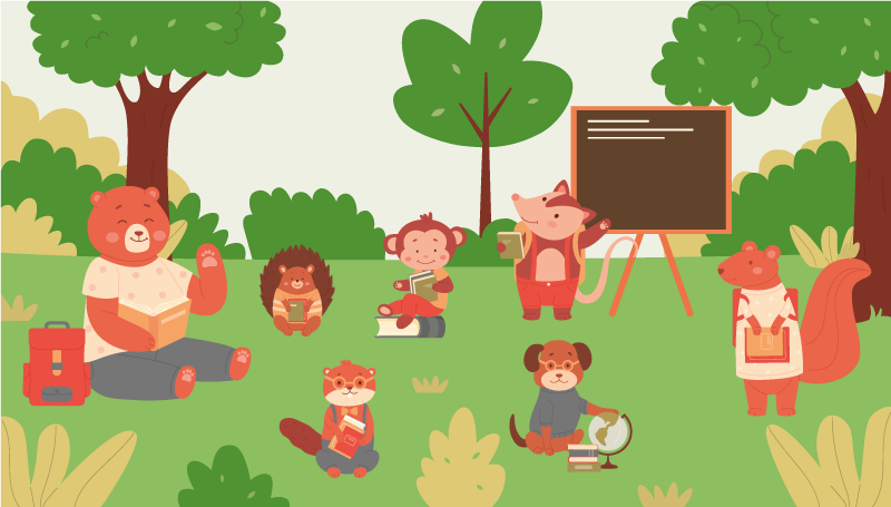 Džiunglių klasė vaikų vinilinė kilimėlė - „Tenstickers“