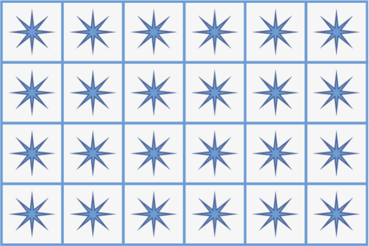 Mėlynos žvaigždės plytelių vinilo kilimas - „Tenstickers“