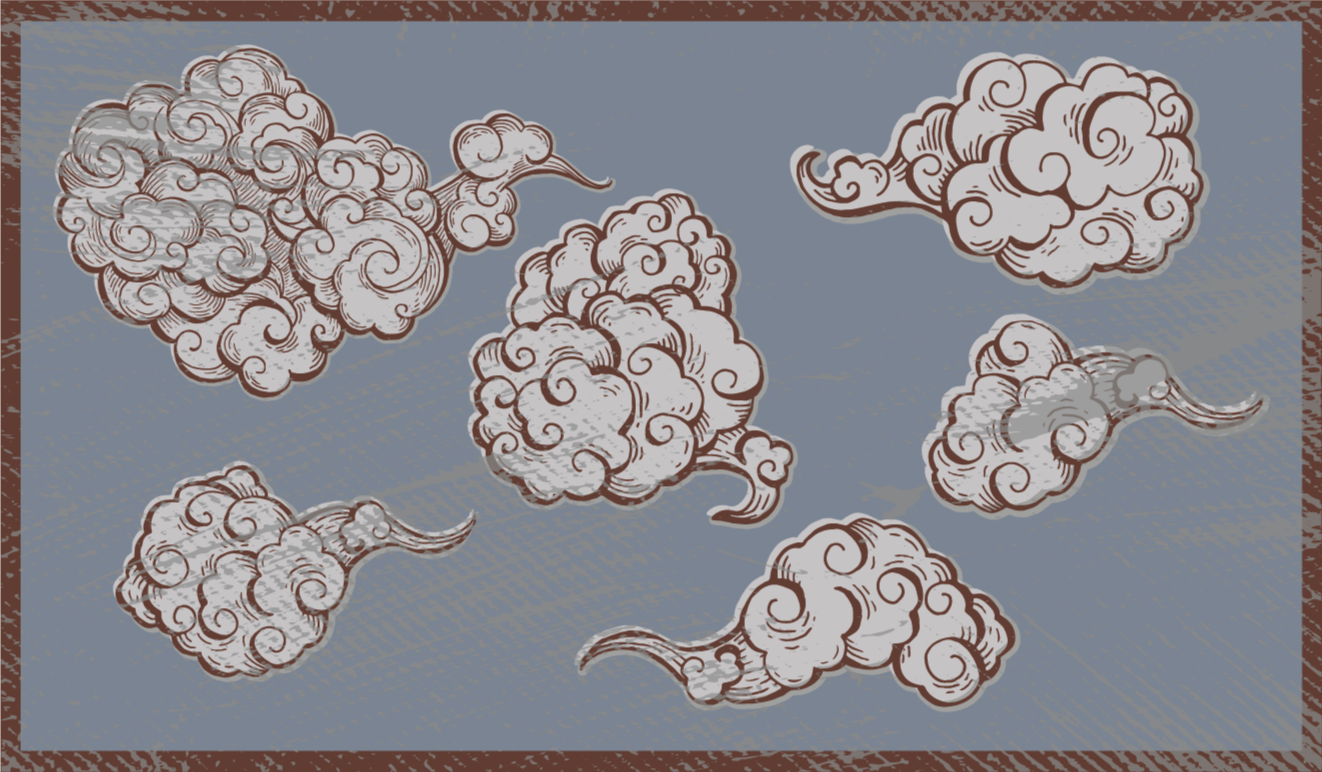 Debesys su sūkuriais gamtiniu viniliniu kilimu - „Tenstickers“