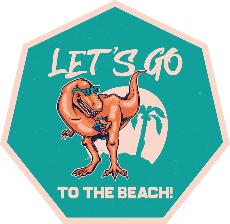 Paplūdimio dinozaurų pramogos gyvūnų vinilo kilimėlis - „Tenstickers“