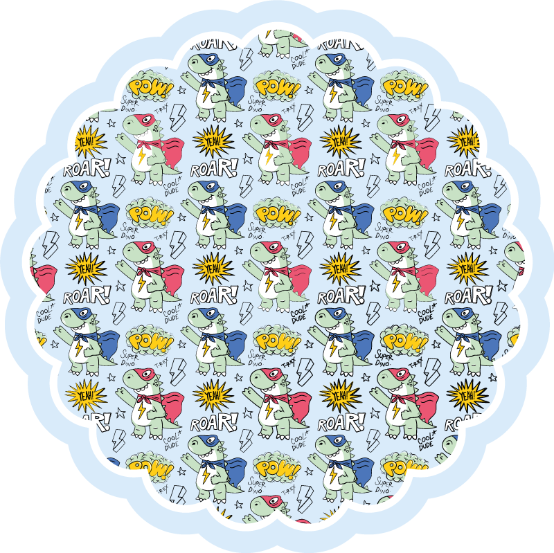Superherojus dinosai vaikų vinilinė kilimėlė - „Tenstickers“