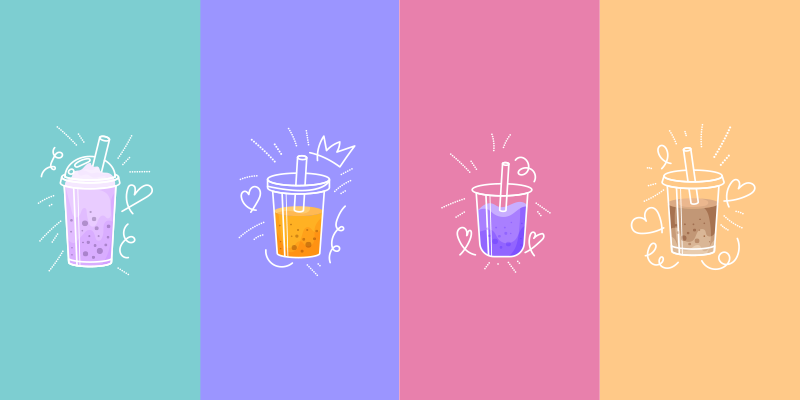 Gėrimų logotipų kvadratai vinilo kilimėlas su frazėmis - „Tenstickers“