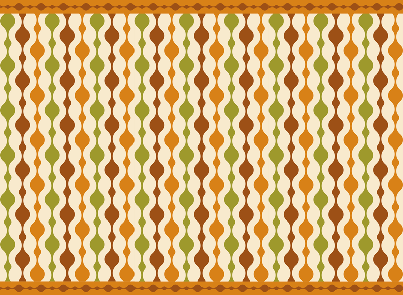 70-ųjų juostelių figūros senovinis kilimas - „Tenstickers“