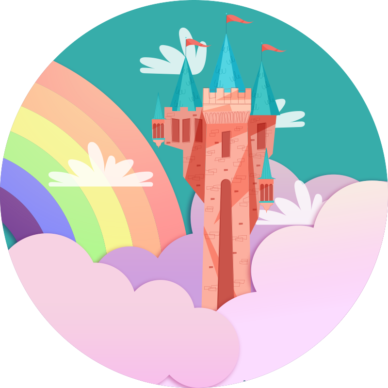 Pilies fantazija vaikų vinilinė kilimėlė - „Tenstickers“