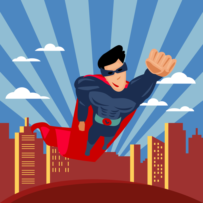 Superherojus skraidantis vaikų vinilinis kilimas - „Tenstickers“