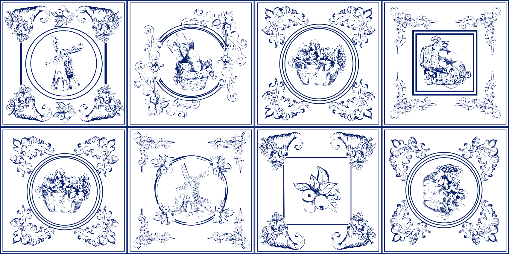 Senovinių mėlynų plytelių kilimas - „Tenstickers“