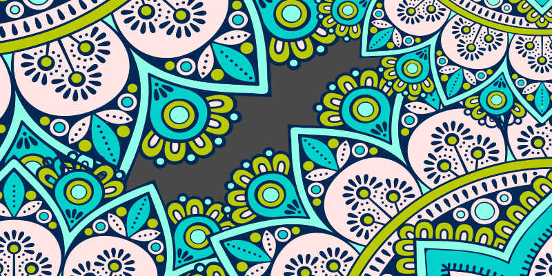 Mėlynas ir žalias mandalos vinilinis kilimas - „Tenstickers“