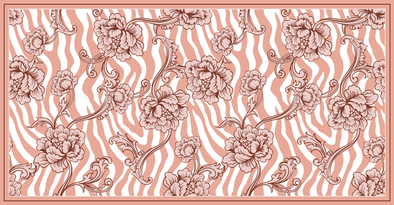 Zebro spauda ir dekoratyvinis koralinis gėlių kilimas - „Tenstickers“