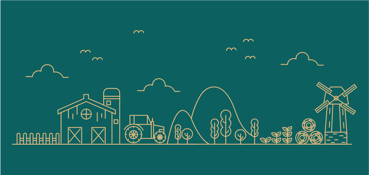 Animacinių filmų traktorius ir ūkio objektai gyvūnų kilimas - „Tenstickers“