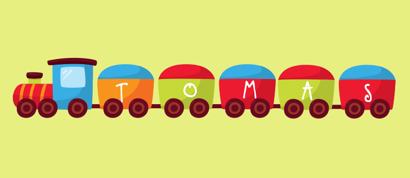 Traukinys su pavadinimu vaikams vinilo kilimas - „Tenstickers“