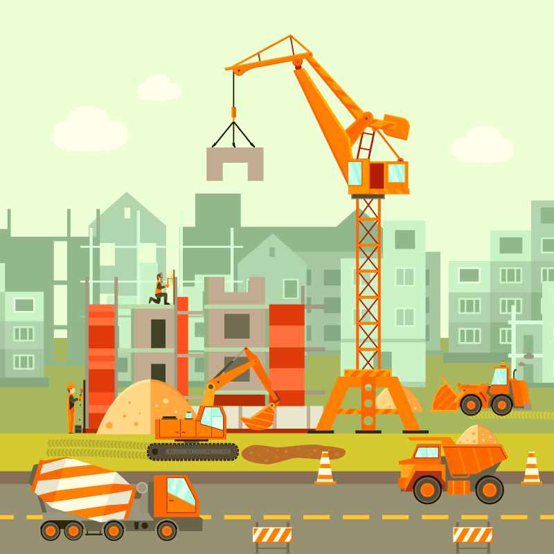 Statybos žaidimų aikštelė vaikų vinilinė kilimėlė - „Tenstickers“