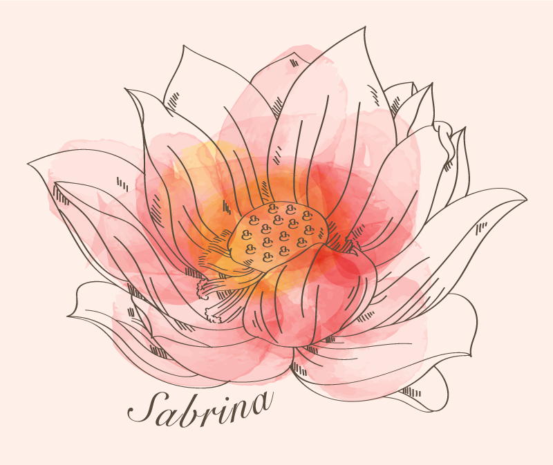 Lotoso vardas gėlių kilimas su savo vardu - „Tenstickers“