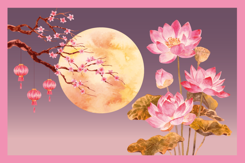 Gėlių mėnulio šviesa gėlių rašto kilimėlis - „Tenstickers“