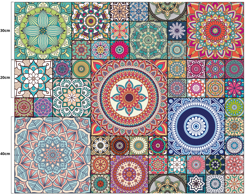 Mandalos plytelės mandalos vinilo kilimas - „Tenstickers“