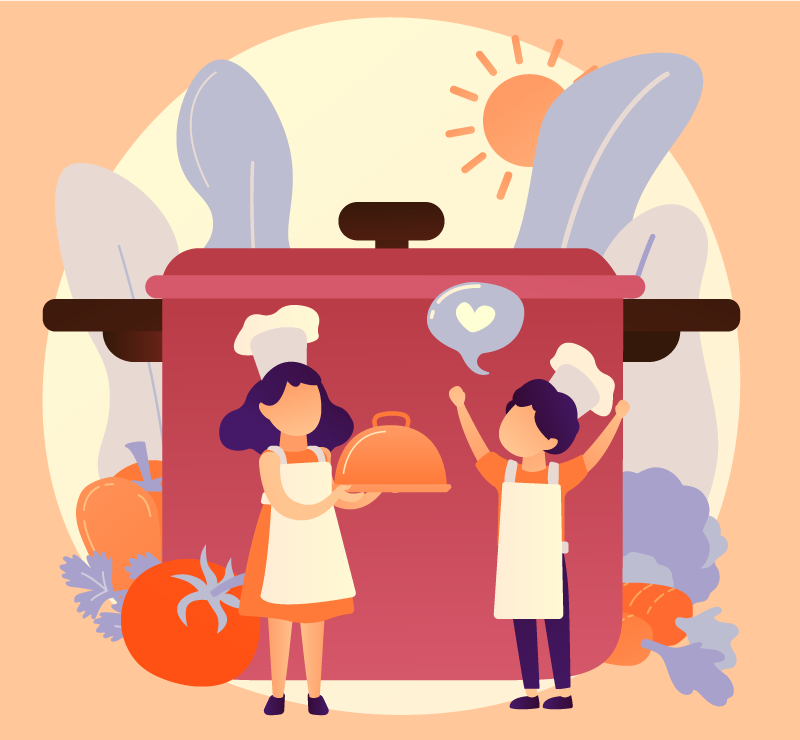 Kulinariniai personažai vaikų vinilinė kilimėlė - „Tenstickers“