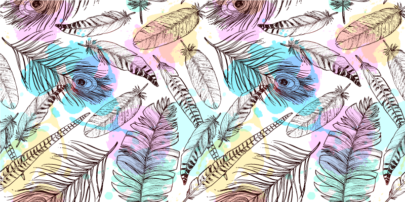 Paukščių plunksnos gyvūninės spalvos vinilo kilimas - „Tenstickers“