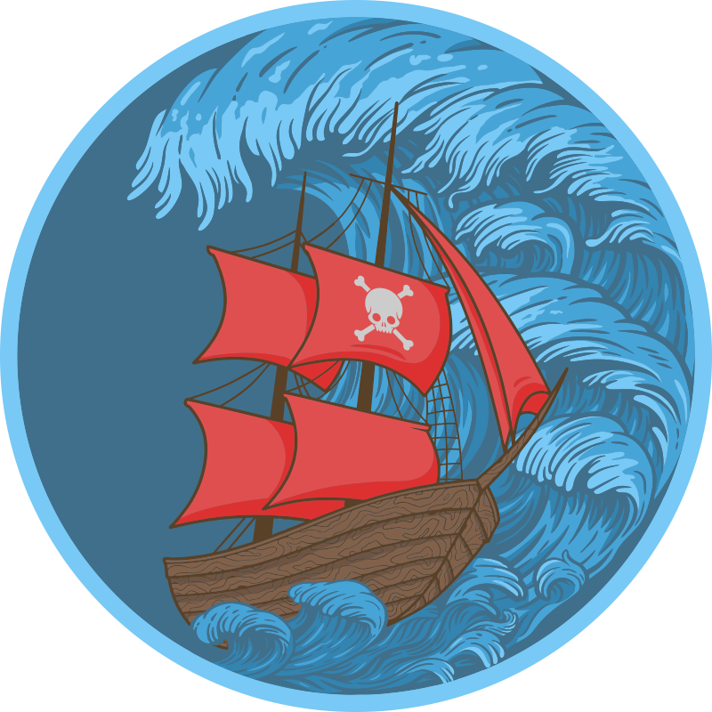 Piratų laivo vaikų vinilinis kilimas - „Tenstickers“