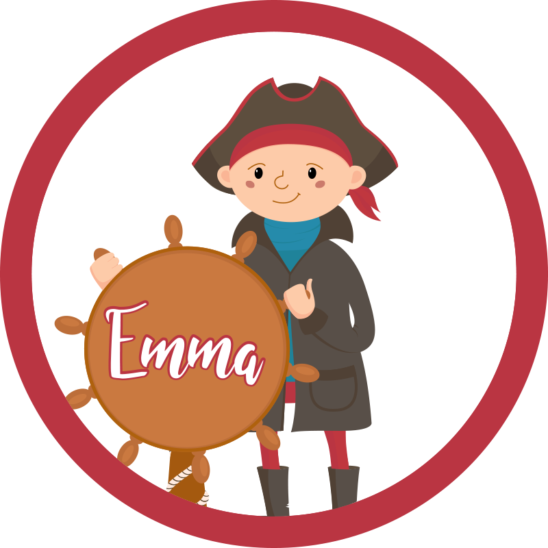 Pritaikomas piratas vinyl kilimėlis su vardu - „Tenstickers“