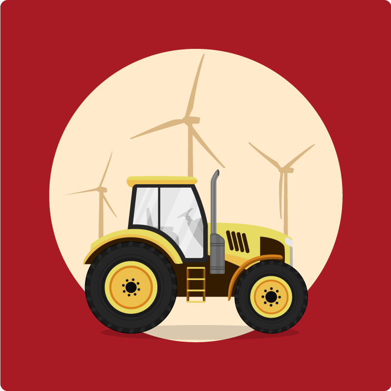 Traktorių žaidimų ratas vaikų vinilinė kilimėlė - „Tenstickers“