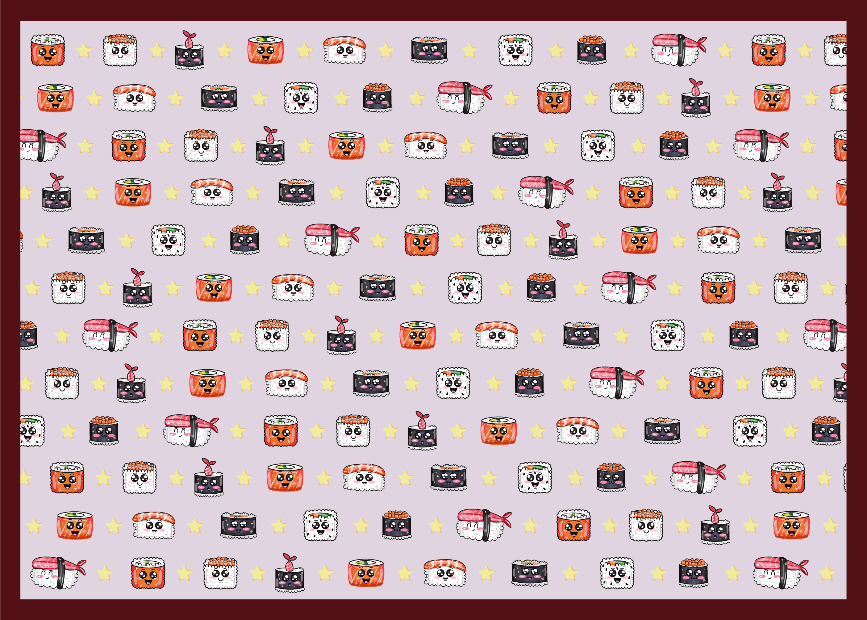 Suši animacinio filmo raštas vaikų vinilinė kilimėlė - „Tenstickers“