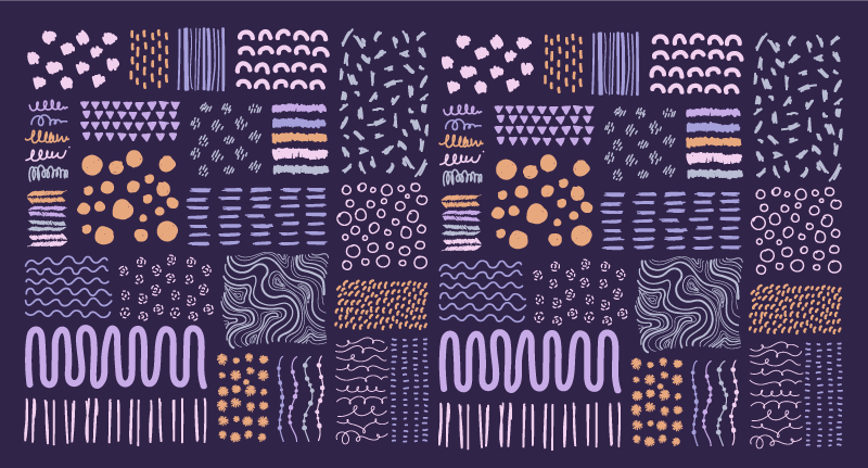 Nupiešti logotipo taškeliais geometriniai kilimai - „Tenstickers“