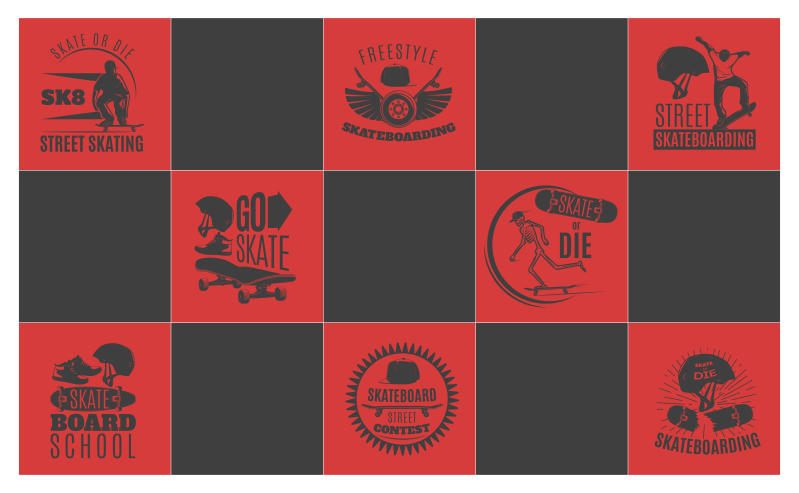 Riedlenčių tematika žaidimų dizaino vinilo kilimėlis - „Tenstickers“