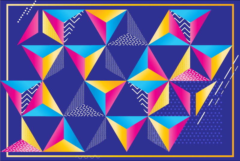 Spalvingų formų gyvybingumas geometriniai kilimas - „Tenstickers“