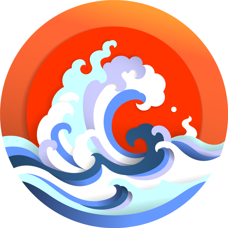 Vandenyno bangų ratas gamtos vinilinis kilimas - „Tenstickers“