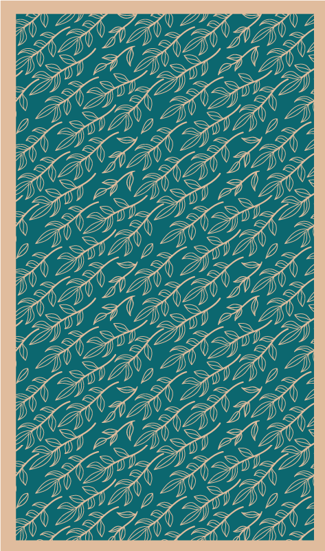 žali grakštūs lapai gėlių rašto kilimėlis - „Tenstickers“