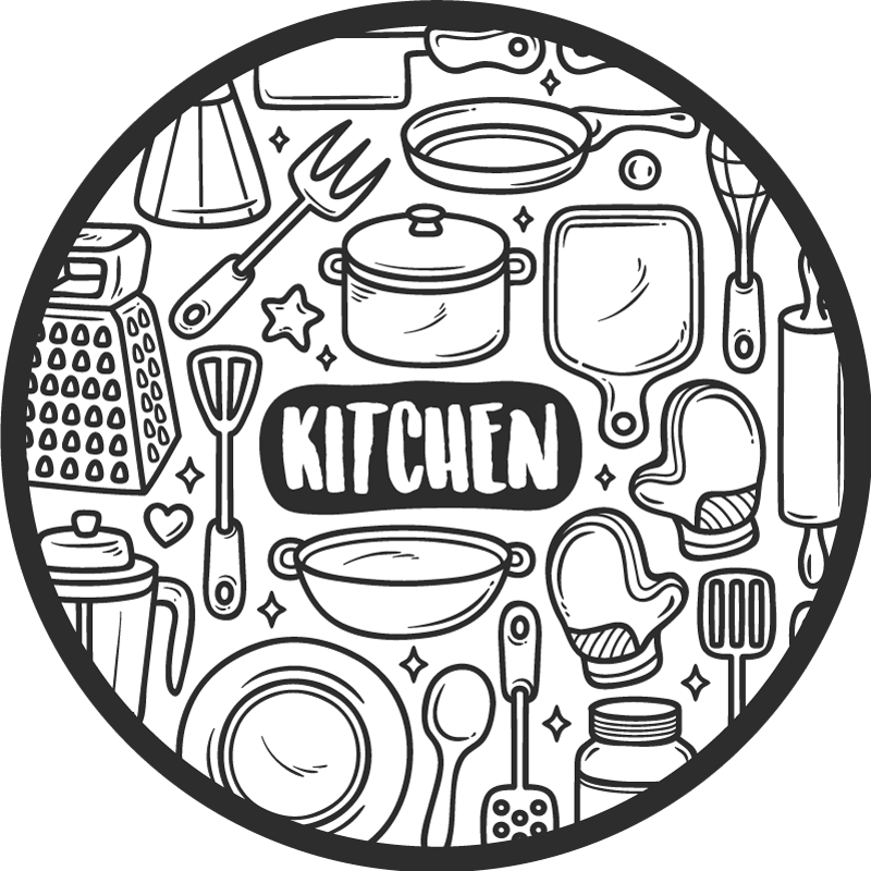 Esminė grafika apskritimo formos vinilo kilimėlis - „Tenstickers“