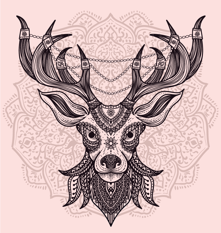 Raštuotas briedžių gyvūnų kilimas - „Tenstickers“