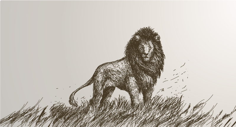 Didingas liūto atspindys gyvūnų vinilo kilimėlis - „Tenstickers“