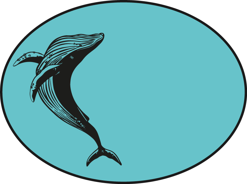 Didingas banginio motyvas gyvūnų vinilo kilimėlis - „Tenstickers“