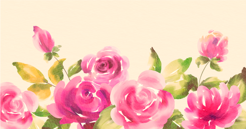 Gėlių rašto kilimėlis rožinės gėlės dizainu - „Tenstickers“