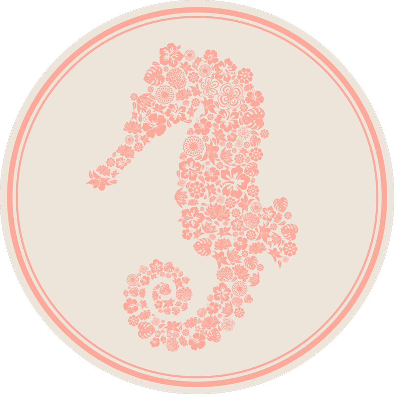 Gėlių rašto kilimėlis jūros arkliuko dizainu - „Tenstickers“