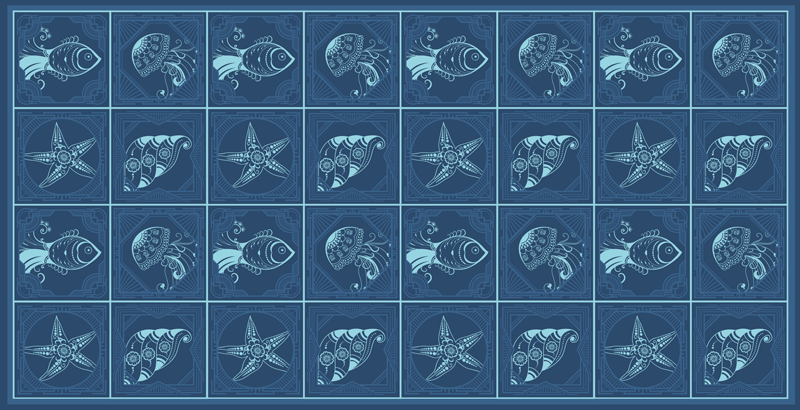 Jūrų gyvūnijos dizainas vonios kambario vinilo kilimėlis - „Tenstickers“
