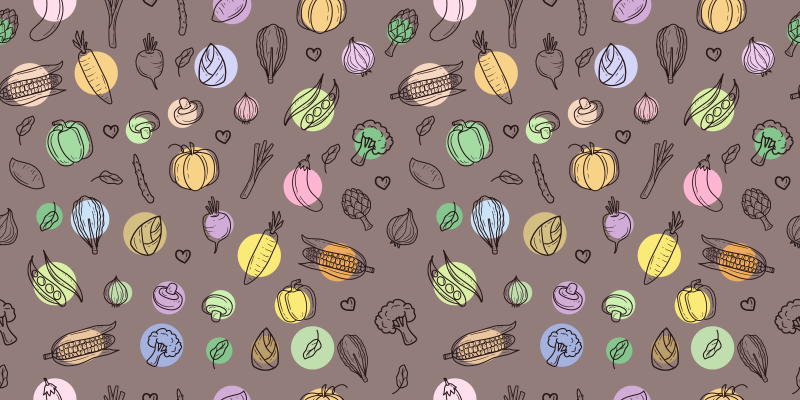 Spalvingas daržovių raštas kilimas virtuvei - „Tenstickers“