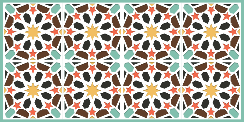 Vinyliniai kilimas su spalvingomis žvaigždžių plytelėmis - „Tenstickers“