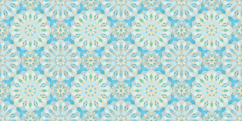 Mėlyni sudėtingi elementai mandala kilimėlis - „Tenstickers“